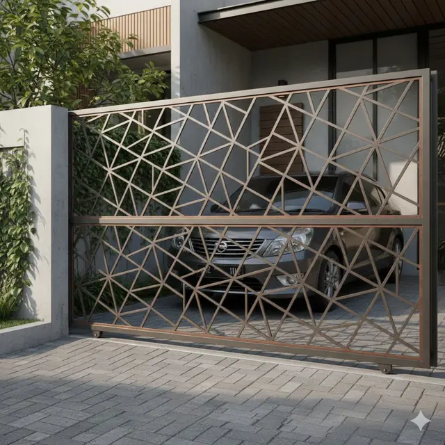 Desain Sliding Laser Cutting Geometris (Gemini AI)