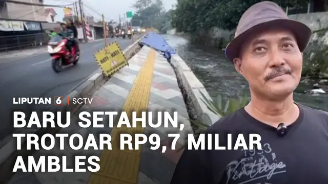 Baru Setahun, Trotoar Rp9,7 Miliar di Depok Ambles