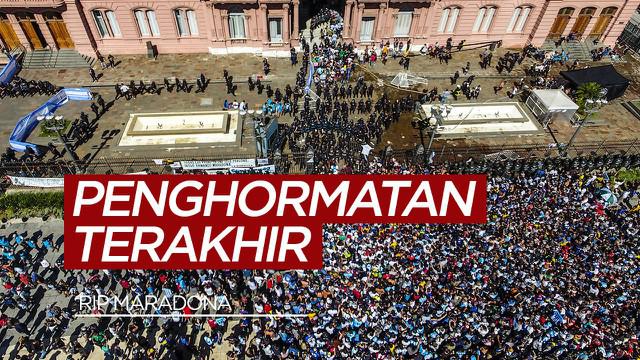 Berita video ribuan warga Argentina melakukan penghormatan terakhir untuk Diego Maradona di Casa Roseda, Kamis (26/11/20).