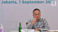 Wakil Menteri BUMN II, Kartika Wirjoatmodjo saat jumpa pers Rancangan Penggabungan PT. Pelindo I,II,III, dan IV, di Jakarta, Rabu (01/09/2021). Pelindo II akan menjadi Perusahaan Penerima Penggabungan dan Pelindo I, III dan IV akan bubar demi hukum tanpa proses likuidasi. (Liputan6.com/HO/Pelindo)