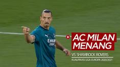 Berita video highlights kemenangan AC Milan atas Shamrock Rovers pada babak kedua Kualifikasi Liga Europa 2020/2021 berkat gol dari Zlatan Ibrahimovic dan Hakan Calhanoglu, Jumat (18/9/2020) dinihari WIB.