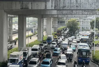 Situasi Jakarta Senin Pagi 30 Maret 2026 (Muhammad Radityo Priyasmoro/Liputan6.com)