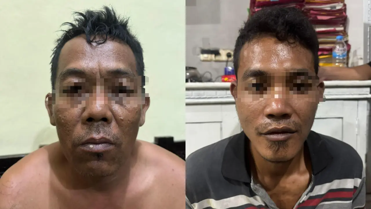 Dua pelaku pencurian puluhan besi rel kereta api di Way Kanan, Lampung diringkus polisi.