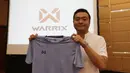 International Business Development Warrix, Atsuo Ogura, saat peluncuran Warrix Indonesia di Hotel Santika, Jakarta, Kamis, (6/2/2020). Apparel asal Thailand ini resmi masuk pasar Indonesia. (Bola.com/M Iqbal Ichsan)