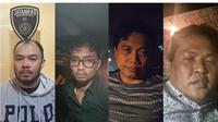 Tampang empat aktor intelektual atau dalang dari insiden penculikan disertai pembunuhan terhadap kepala cabang bank di Jakarta berinisial IP. (Dok. Istimewa)