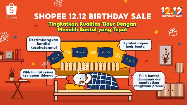 Jaminan Tidur Nyenyak, Banyak Pilihan Bantal Berkualitas di Shopee 12.12 Birthday Sale (1)