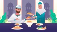 Ilustrasi sahur, buka puasa, Islami, Ramadan. (Image by freepik)