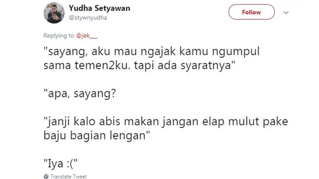 7 Cuitan Lucu Syarat Jalan Sama Pacar Ini Ngeselin