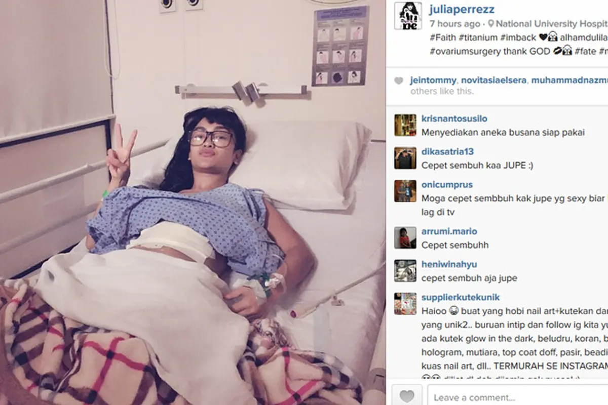 Julia Perez Sukses Jalani Operasi Penyelamatan Ovarium