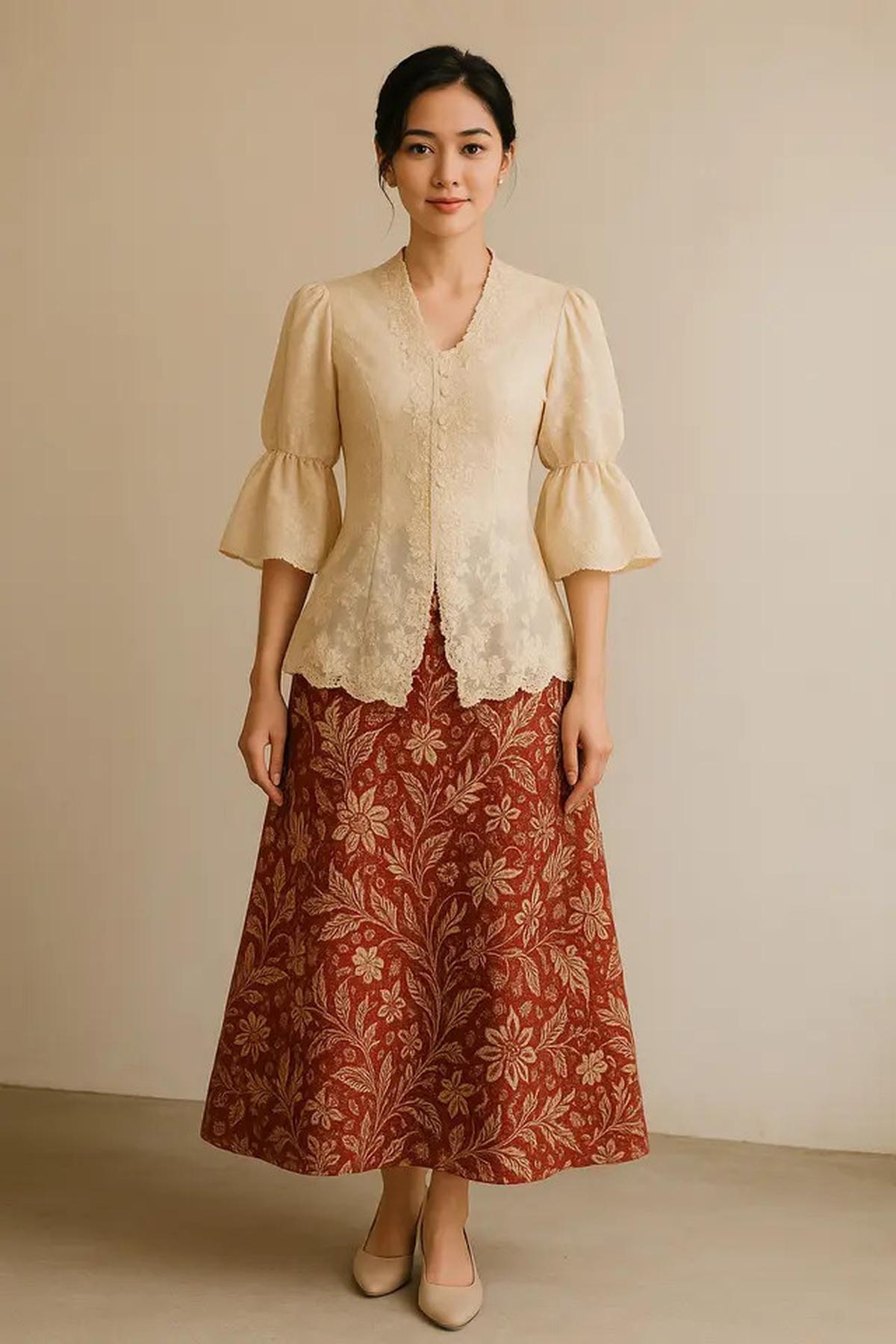 8 Dress Kebaya Rok Batik A-Line Tema Hari Kemerdekaan 17 Agustus 1945 HUT RI ke-80