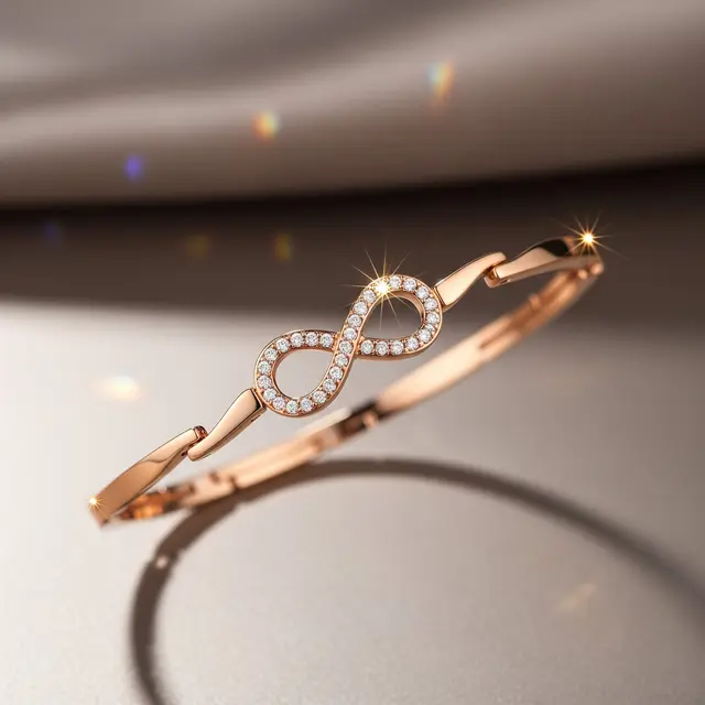 Gelang Emas Rose Gold Kombinasi Kristal Swarovski untuk Gaya Elegan Modern