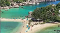 Pulau&nbsp;Koh Nang Yuan di Thailand.&nbsp; foto: (dok.Instagram @amazingthailand/https://www.instagram.com/p/C9PUKdxP4H8/Henry)