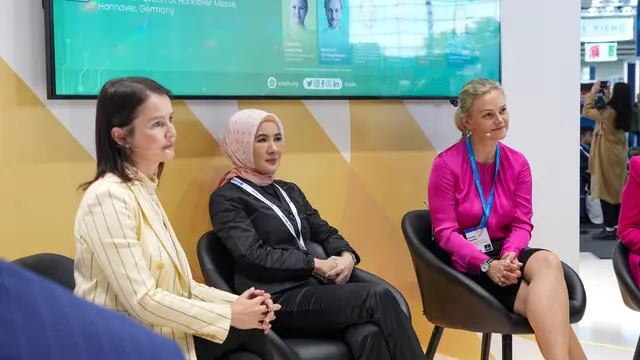 Direktur Utama PT Pertamina (Persero), Nicke Widyawati di forum Internasional Hannover Messe 2024. (Dok Pertamina)