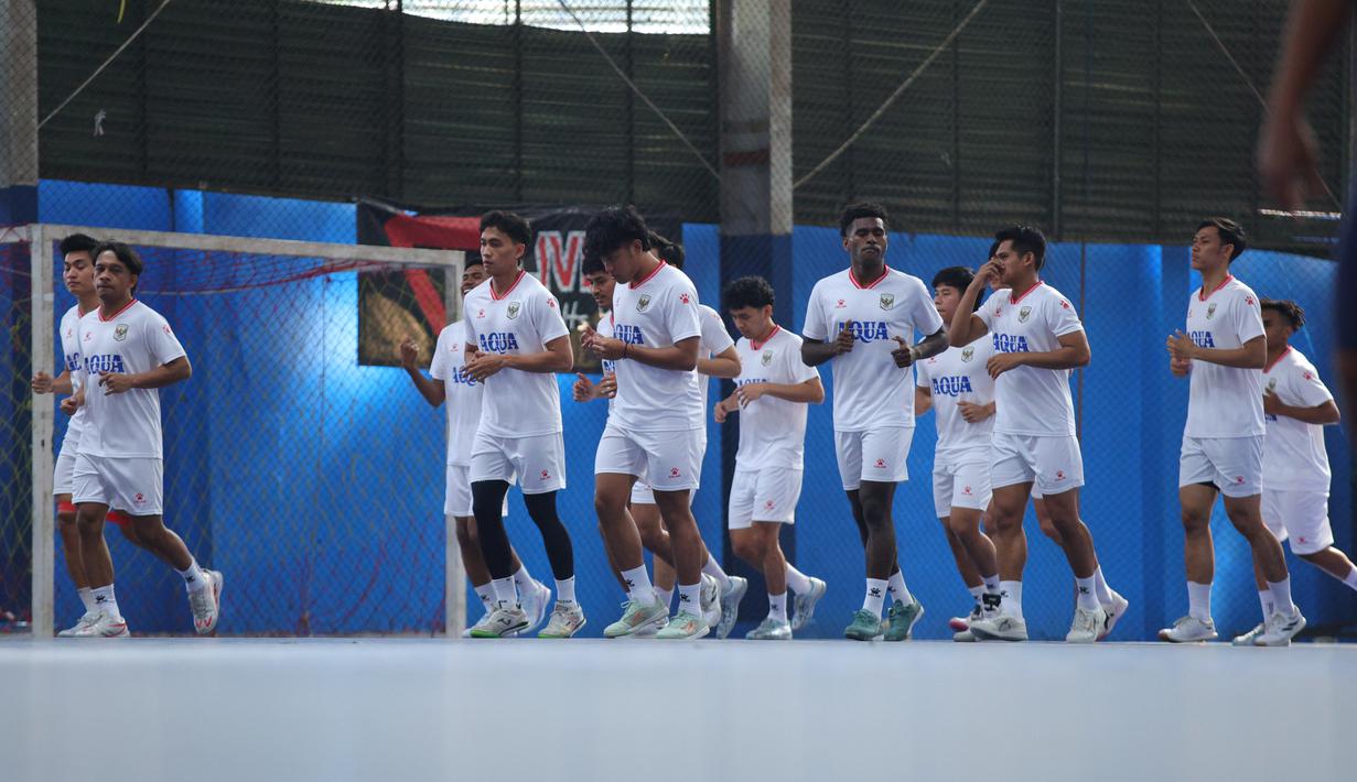 Para pemain Timnas Futsal Indonesia pada pemusatan latihan di Tifosi Sport Center, Jakarta Timur, Rabu (1/4/2026). (Dok. Timnas Futsal Indonesia)