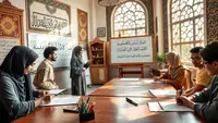 Ilustrasi belajar Bahasa Arab (Image by AI)