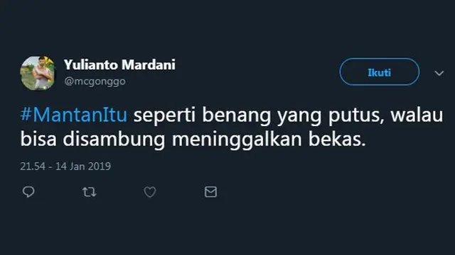Deretan Twit Kocak 'Arti Mantan Pacar' ala Warganet, Ujungnya Bikin Baper