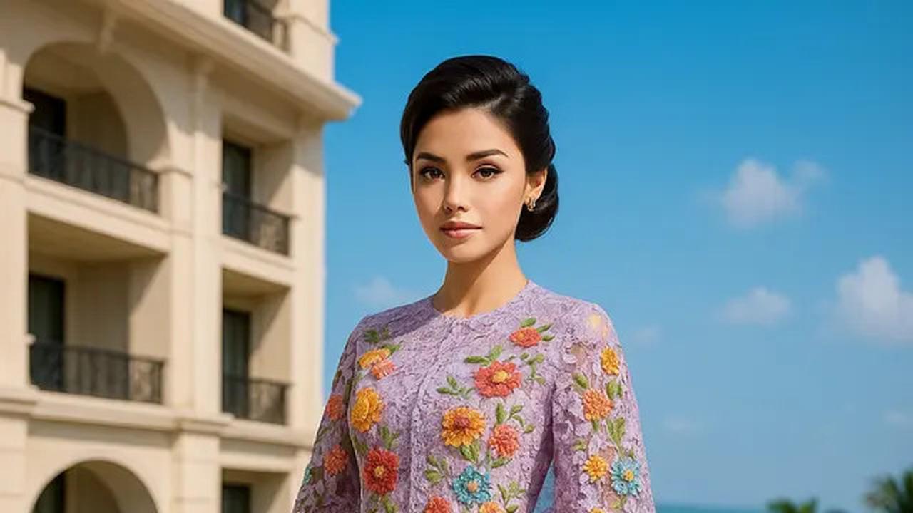 7 Model Kebaya Brokat Motif Bunga, Pilihan Titi DJ di Acara Pernikahan Putrinya Curi Perhatian