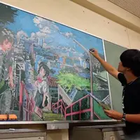 Beri kejutan, guru ini bikin gambar-gambar hasil tangannya dengan kapur. (Via: instagram.com/hamacream)