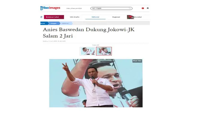 <p>Cek fakta Anies Baswedan mengajak pendukungnya memilih pasangan Prabowo - Gibran</p>