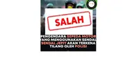 Cek Fakta Polri bakal tilang pengendara sepeda motor yang memakai sandal jepit.