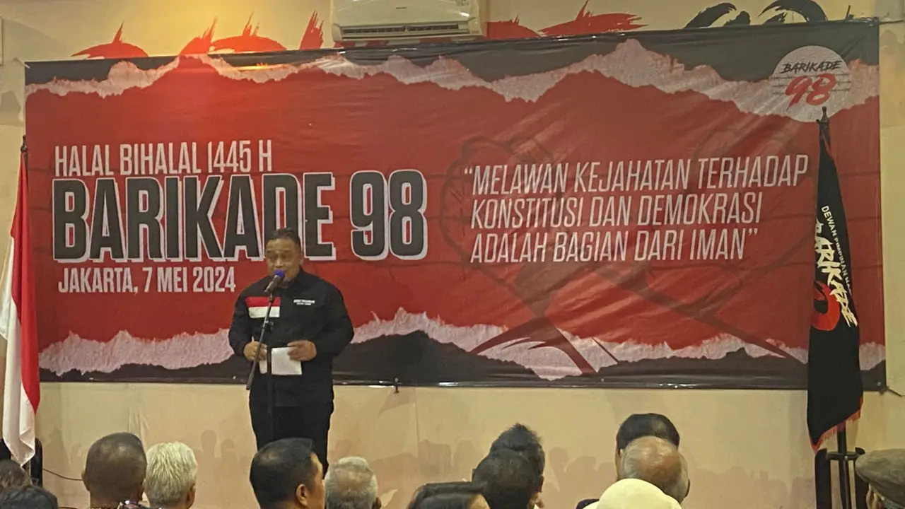 Ketua Kelompok Ormas Barisan Rakyat Indonesia Kawal Demokrasi (Barikade) 98, Benny Rhamdani saat agenda halal bihalal di DPN Barikade 98, Cikini, Jakarta Pusat, Selasa (7/5) (Istimewa)