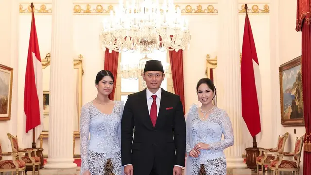 6 Potret Annisa Pohan Pakai Kebaya ketika Dampingi AHY, Aura Makin Terpancar
