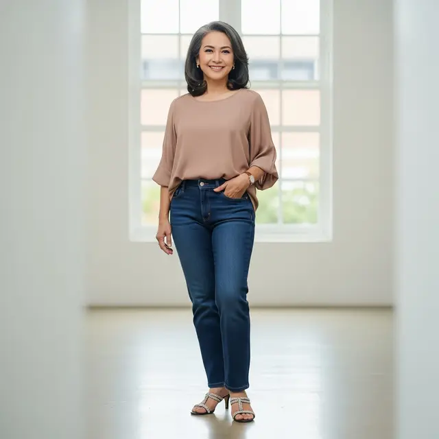 Model Celana Jeans untuk Wanita Usia 50 Tahunan