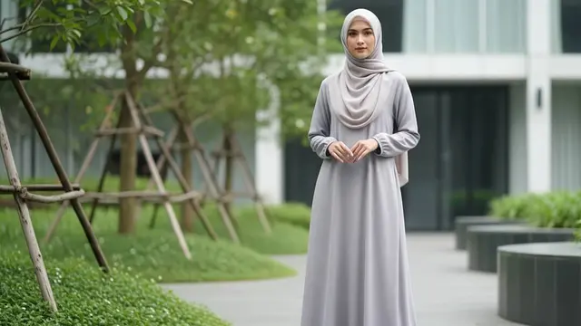 Model Gamis Bahan Crinkle Lembut