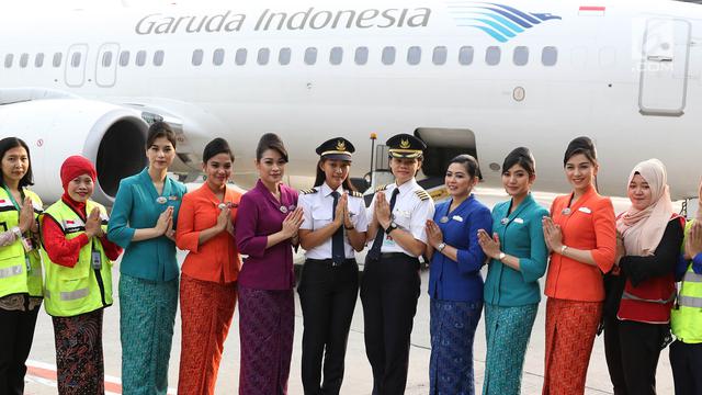 Menteri Susi Ikuti Kartini Flight Bersama Kru Wanita Garuda Indonesia