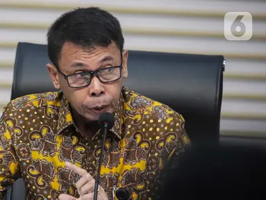 Ketua sementara Komisi Pemberantasan Korupsi (KPK), Nawawi Pomolango saat memberikan paparan terkait 'Kinerja KPK 2023' di Gedung Merah Putih KPK, Jakarta, Selasa (16/1/2024). (Liputan6.com/Angga Yuniar)