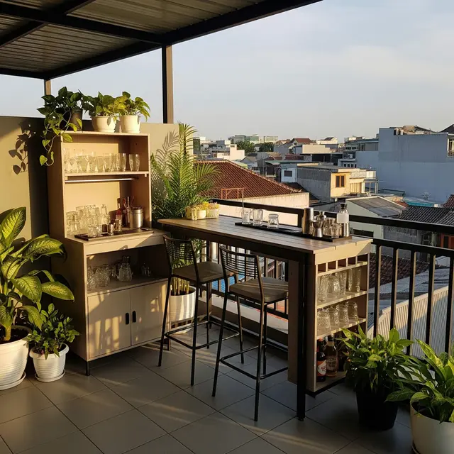 Desain Rooftop di Rumah Kecil Padat Penduduk Tapi Tetap Estetik