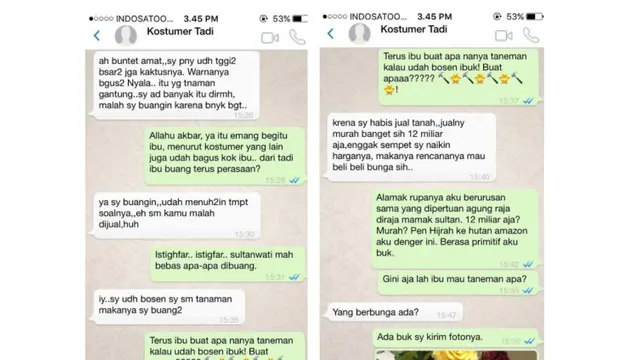 Percakapan Kocak Penjual dan Pembeli Bunga, Bikin Kita Gemes Sekaligus Ngakak