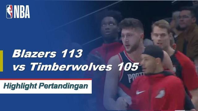 Damian Lillard mencetak 28 poin dan Jusuf Nurkic menambahkan double-double (22 poin, 11 rebound) saat Blazers mengalahkan Timberwolves, 113-105.