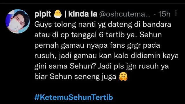 Tagar #KetemuSehunTertib Trending Topik di Twitter