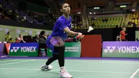 Tunggal putra Indonesia, Jonatan Christie, saat berlaga pada ajang Hong Kong Terbuka 2019 di Hong Kong Coliseum, Rabu (13/11/2019). (dok. PBSI)