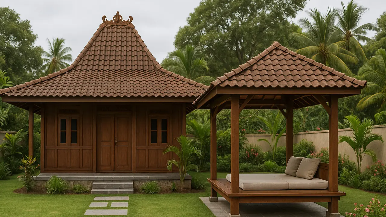 Rumah 6x9 di Desa dengan Atap Joglo (Foto: ChatGPT)