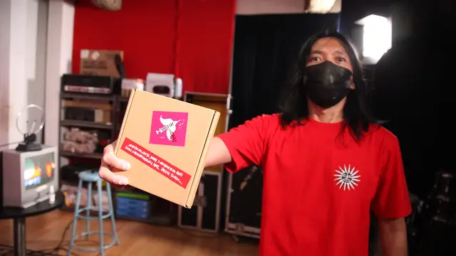 Bimbim Slank saat jumpa pers album terbaru Vaksin. (Slank for Liputan6.com)