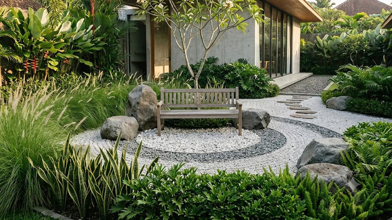 Gravel Garden Area Duduk yang Menenangkan