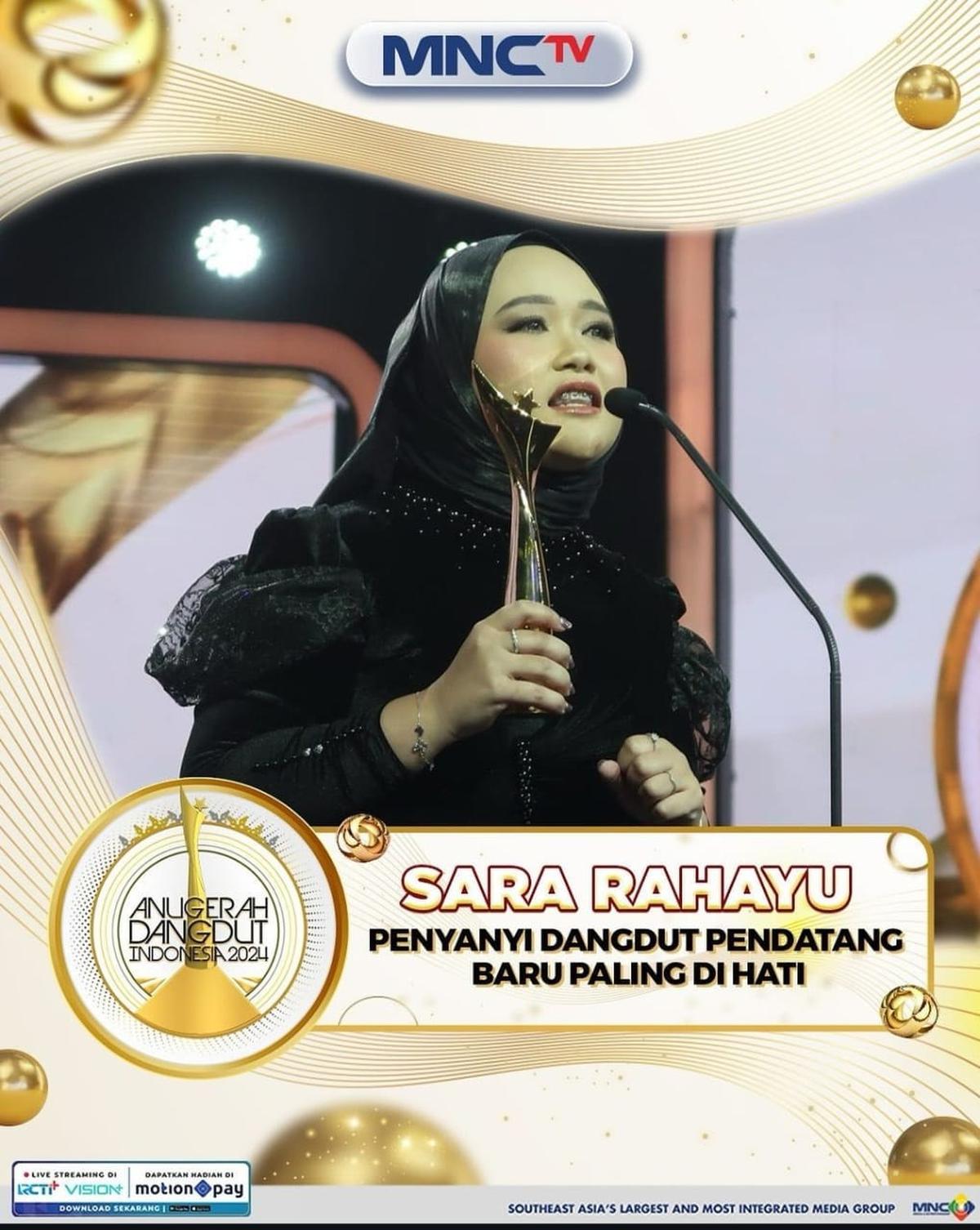 Sara Rahayu Raih Penghargaan di Anugerah Dangdut Indonesia 2024, Jadi Piala Pertama di Awal Karir