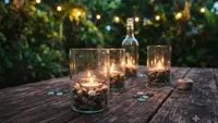 DIY Tempat Lilin Outdoor dari Botol Kaca Bekas, Dekorasi Taman Estetik yang Mudah Dibuat