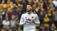 5. Matt Doherty - Matt Doherty musim ini memiliki peran vital di pos bek sayap kanan skuat Wolverhampton. Doherty juga cukup produktif dalam serangan dan mencetak gol, musim ini ia telah menyumbangkan 4 gol dan 2 assist untuk Wolves. (AFP/Ben Stansall)