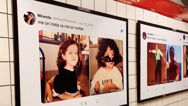 Twit Dipajang di Stasiun Kereta Amerika