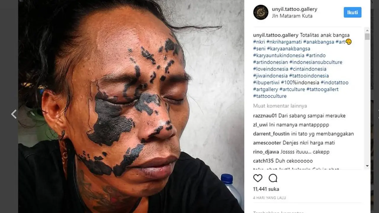 Cinta NKRI Harga Mati, Pria Ini Tato Peta Indonesia di Wajah