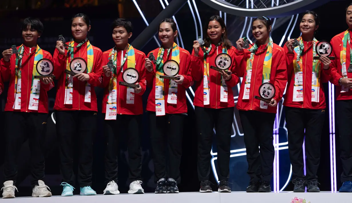 Meski demikian, capaian kali ini atau peringkat 2 Uber Cup 2024 menjadi yang terbaik dalam 16 tahun terakhir. (AP Photo/Ng Han Guan)