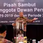 Ketua Dewan Pers periode 2019-2022, Mohammad Nuh memberi sambutan pada acara Pisah Sambut Anggota Dewan Pers di Jakarta, Rabu (12/6/2019). Mantan Mendikbud, Mohammad Nuh resmi menjadi Ketua Dewan Pers periode 2019-2022. (Liputan6.com/Helmi Fithriansyah)