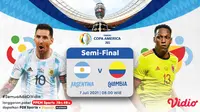 Live streaming Argentina vs Kolombia di semifinal Copa America 2021, Rabu (7/7/2021) dapat disaksikan melalui platform Vidio. (Dok. Vidio)