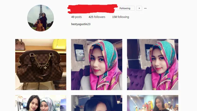 Instagram pasangan Kiki Hasibuan
