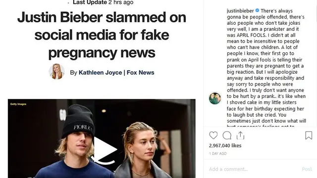 Justin Bieber minta maaf terkait April Mop