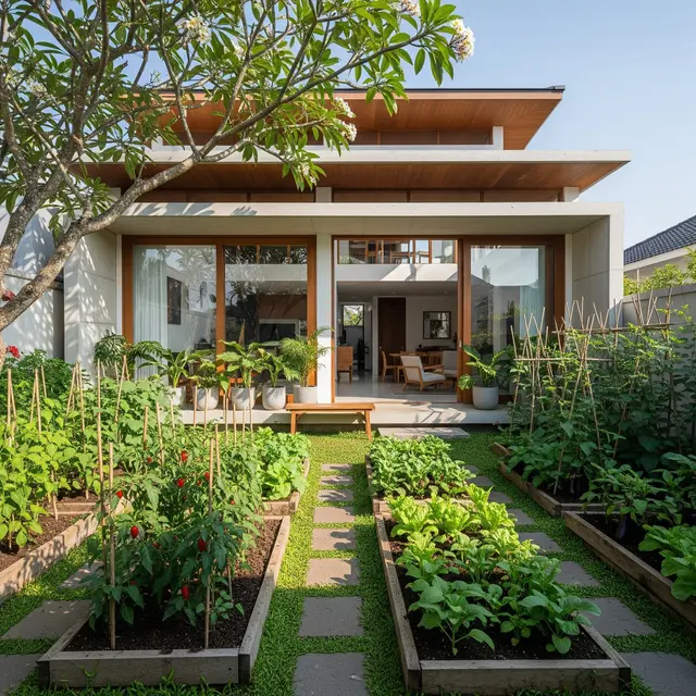 9 Desain Rumah Sederhana dengan Kebun Sayur, Harmoni Hunian Minimalis