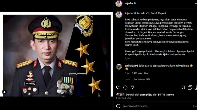 Setelah Ngadu ke Jokowi, Kini Jessica Iskandar Minta Tolong ke Kapolri Listyo Sigit Prabowo dalam Kasus Penipuan yang Dialaminya
